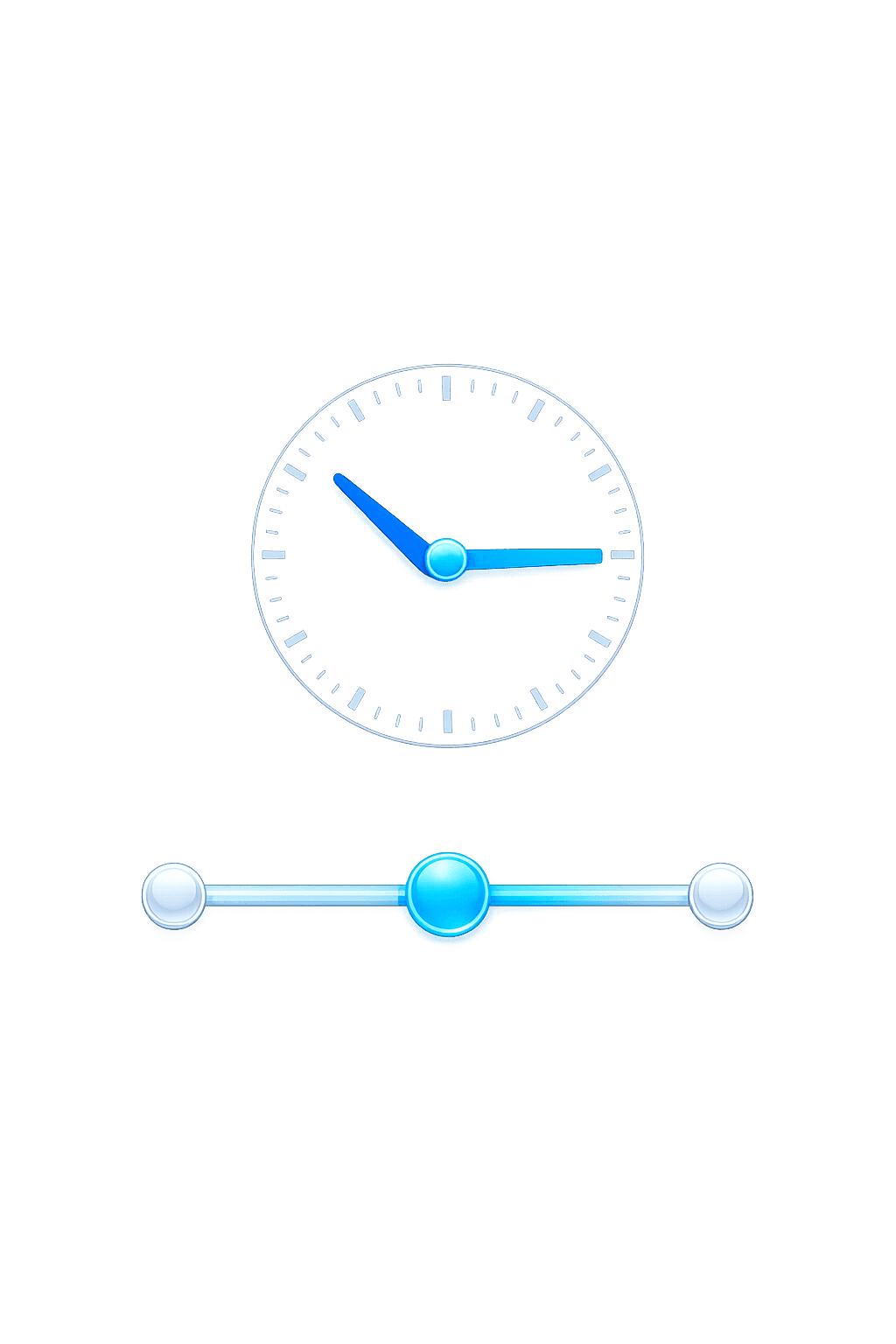 Clock and control representing a timed, controlled test.