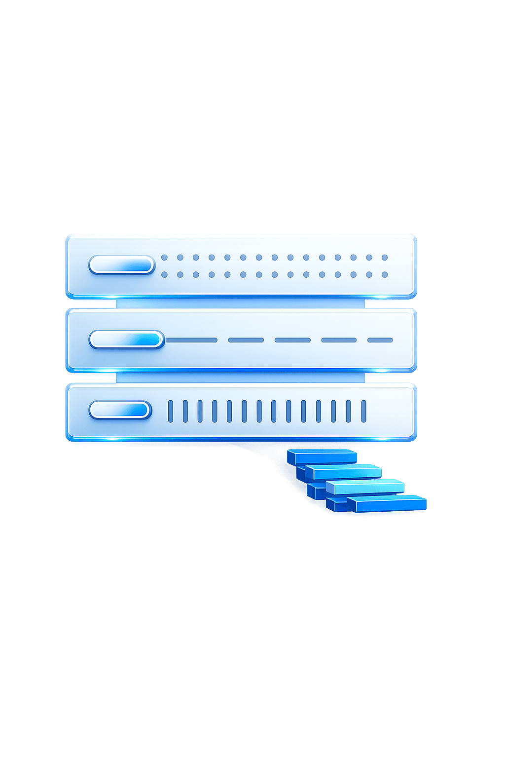 Illustrazione di moduli dati impilati per bulk e consegna da archivio.