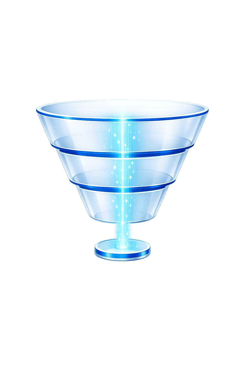 Funnel representing scaling proven conversion paths.