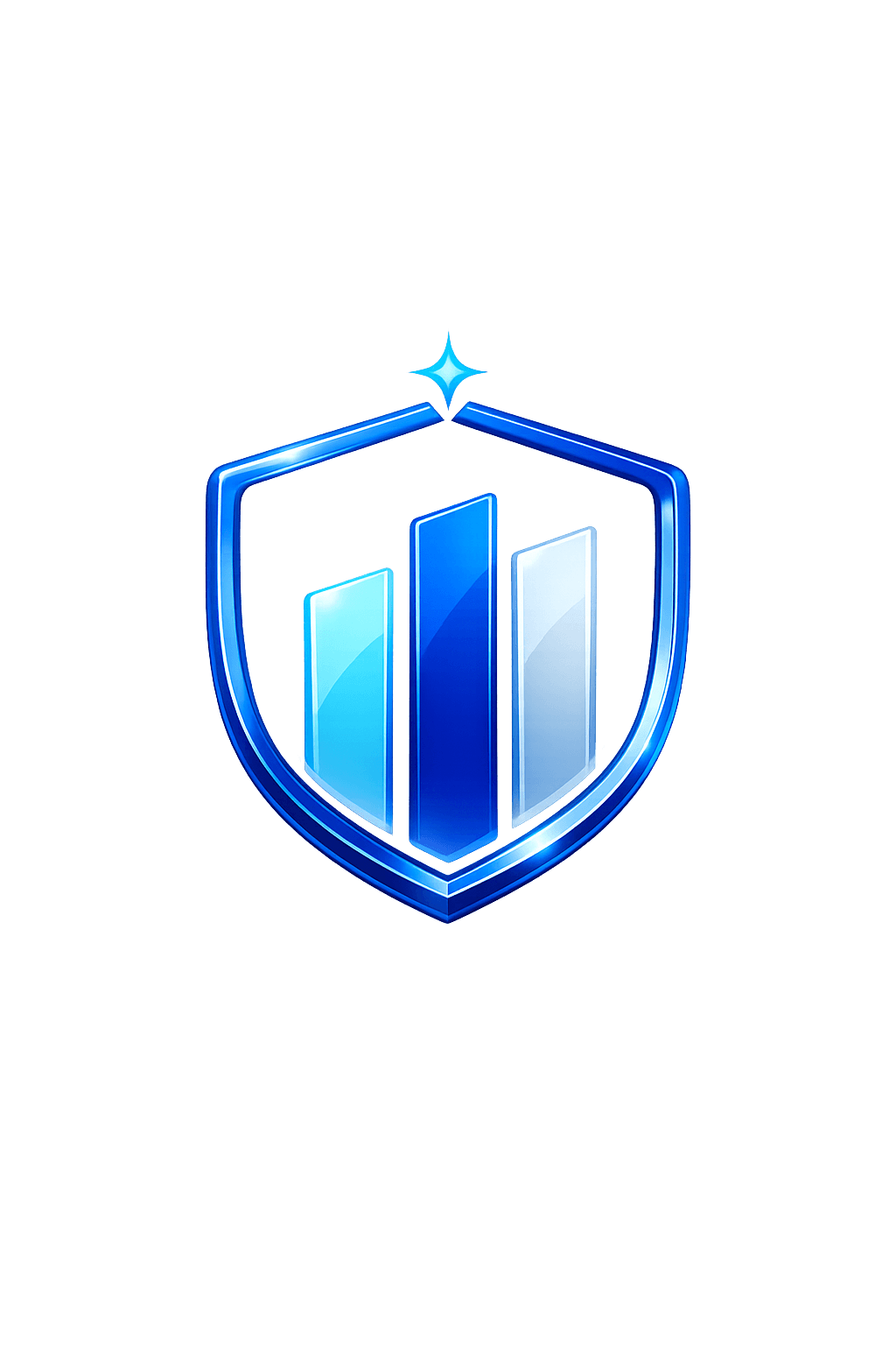Shield with chart motif representing measurable lead quality.